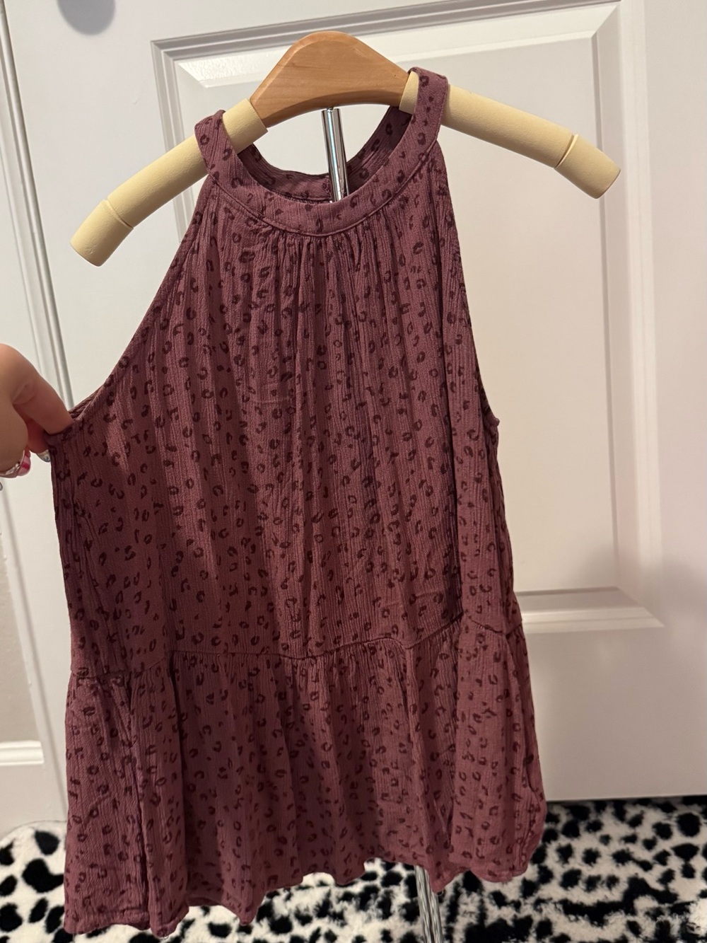Hippie Rose Mauve Purple Leopard Print Tank Top
